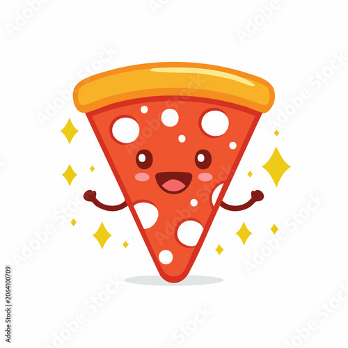 Cute Kawaii Pizza Slice Character