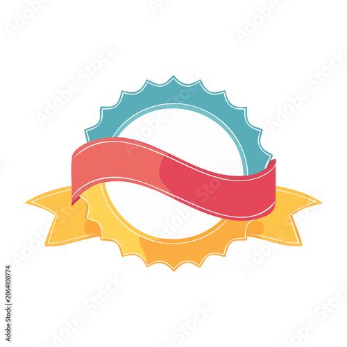 Flat design ribbon with bow and knot