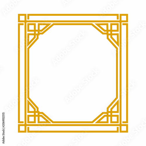 Vector illustration of an elegant geometric square frame with a luxurious gold border. Perfect for invitations, certificates, branding, packaging, posters, social media, and decorative layouts.