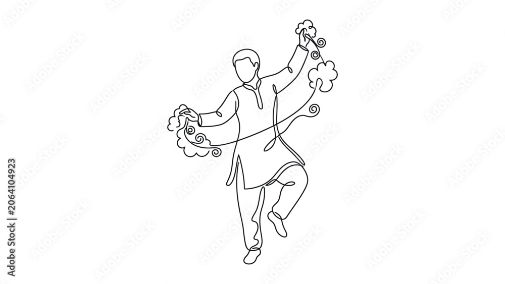 Fototapeta premium Man juggling flowers and objects.