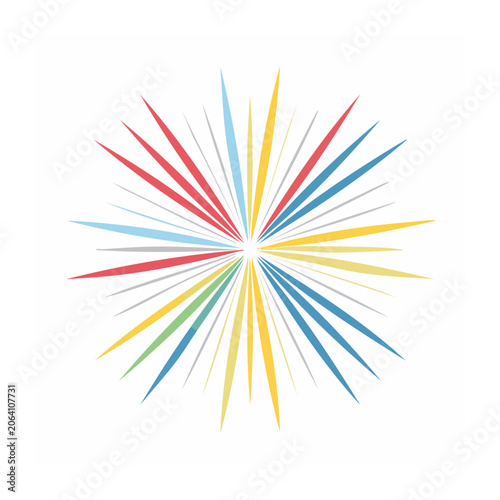 Colorful Minimalist Firework Burst Vector