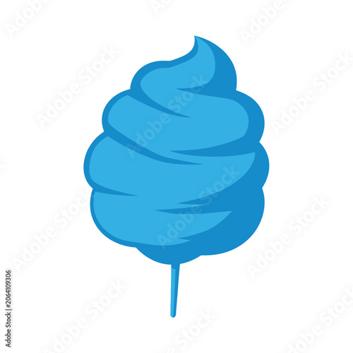 Photos Blue Cotton Candy on Stick, Sweet Treat, Carnival Food, Isolated White Backgroun