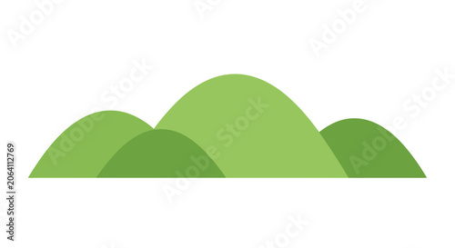 Fényképezés Green Rolling Hills Landscape Illustration - Abstract Nature Background