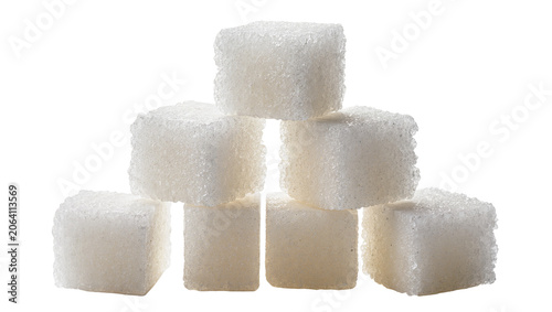 Tableau sur toile Stack of white sugar cubes
