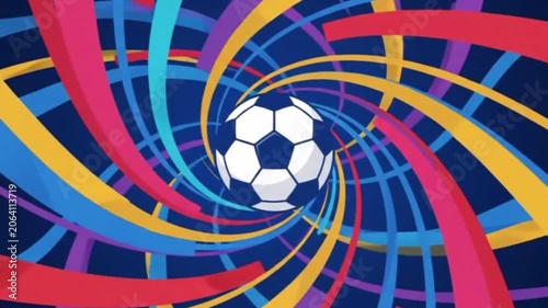 World Cup soccer ball football on grass Green screen animation motion graphic with chroma key clip template 4k Background. Easy removed green screen. High resolution. Ultra High Definition.