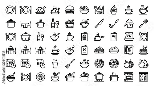 Foto Collection of Food and Restaurant Icons.