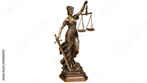Tableau sur toile Bronze Lady Justice statue with scales and sword