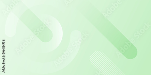 Tableau sur toile Abstract light green background with dynamic geometric shapes and soft fluid gradients