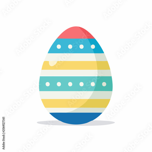 Flat design Easter egg with stripes and dots