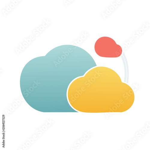 Minimalist 3D geometric shapes in cyan yellow red