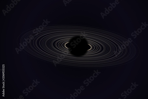 Bild auf Leinwand Black hole with accretion disk in deep space