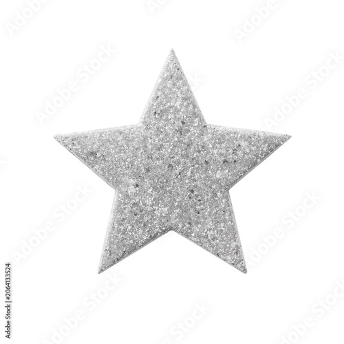 Premium Silver Glitter Star  Minimalist Metallic Icon Asset
