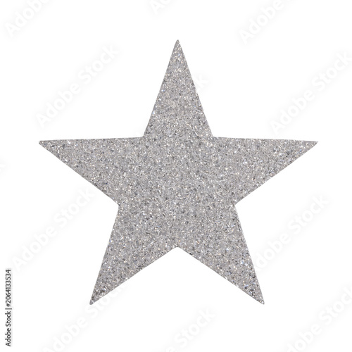 Premium Silver Glitter Star  Minimalist Metallic Icon Asset