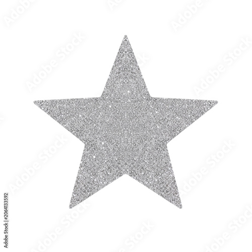 Premium Silver Glitter Star  Minimalist Metallic Icon Asset