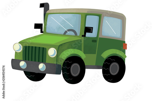 cool looking cartoon terrain offroad car vehicle transportation isolated illustration for children