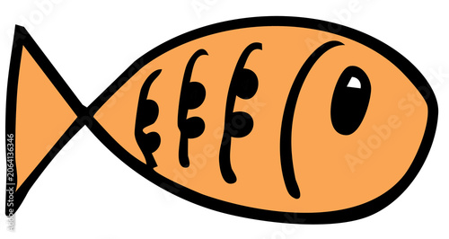 Photography Hand drawn illustration of fish for sea life, under the sea, aquarium, ocean, po