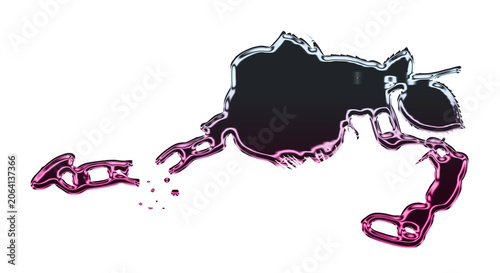 Cuadro en lienzo A broken chain lies shattered on the ground with fragments scattered around