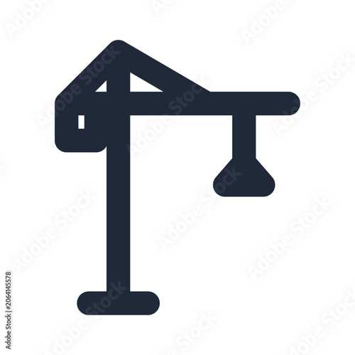 Fotografie Tower crane line icon, construction outline symbol