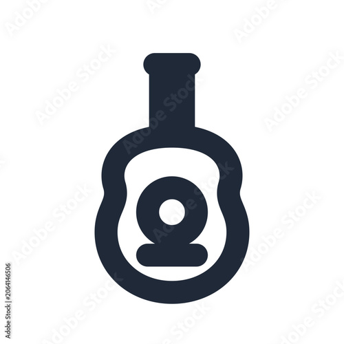 Obraz na plátně Acoustic guitar line icon, music outline symbol