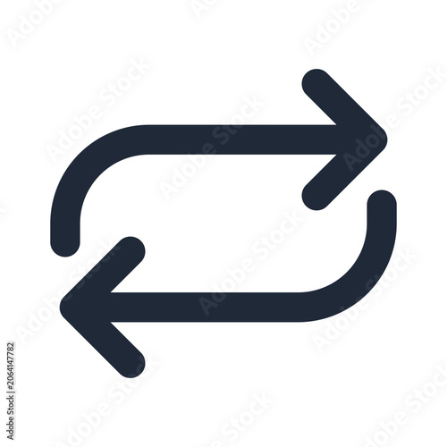 Fotografie Repeat arrows line icon, music outline symbol