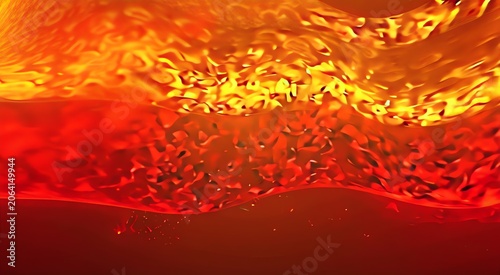 Vibrant Abstract Fire Wave in Warm Orange Red Tones