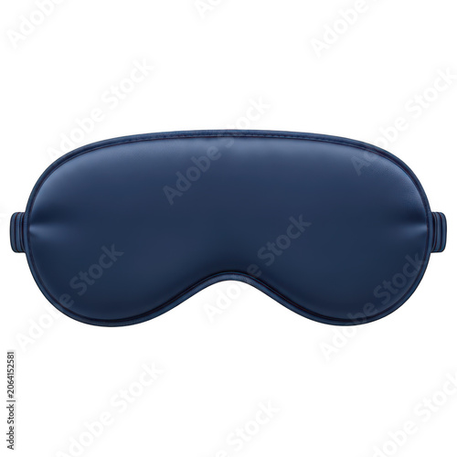 Dark blue sleep mask for resting and relaxation at home or during travel time isolated on white background