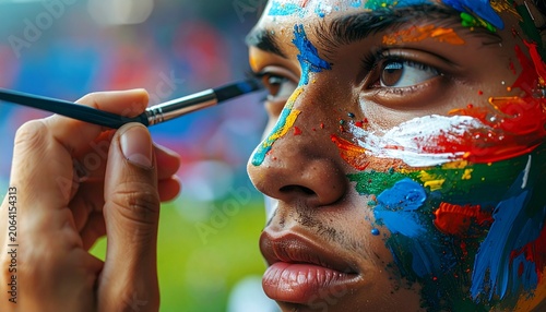 Colorful Face Painting Art for Festivals and Events.