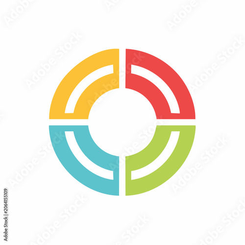 Colorful Circular Logo with Four Segments