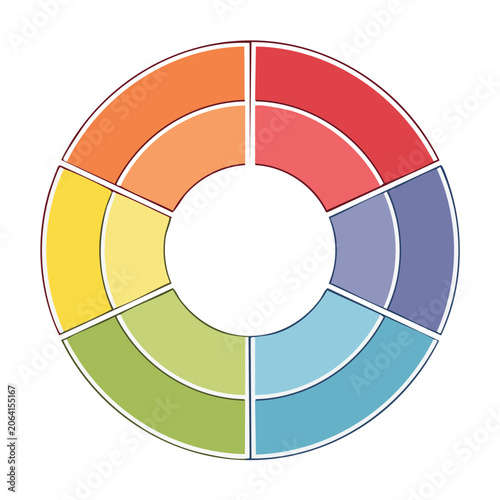 Flat design color wheel vector