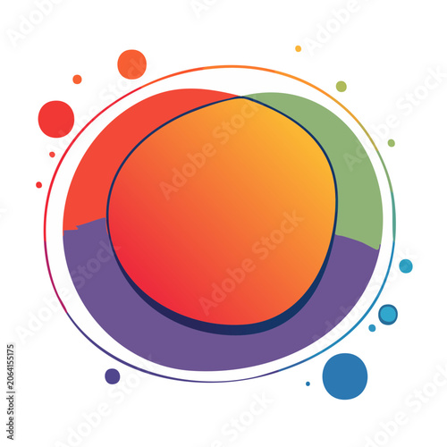 Flat design concentric circles with dots