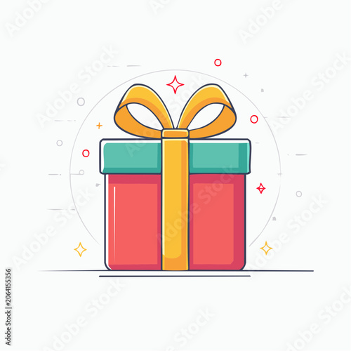 Gift Box with Ribbon and Bow