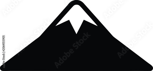 Cuadro en lienzo Icon of a mountain with a snowcapped peak
