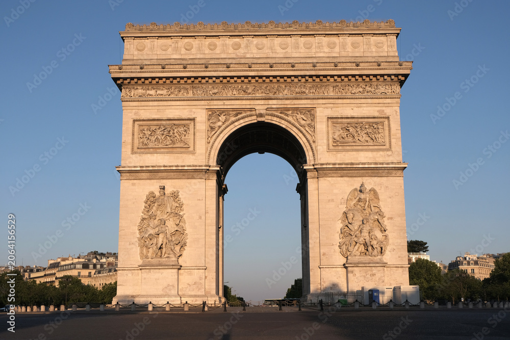 Fototapeta premium Classical/Neoclassical building façades, columns, pediments, Statues, Greco-Roman shapes and design, Ornaments... From this Architectural style inspired by Classical Antiquity. Mostly taken in Paris.