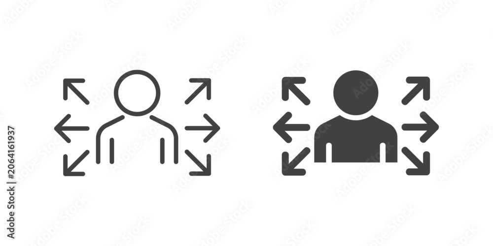 Fototapeta premium Market Reach Icon. Line and glyph solid icon