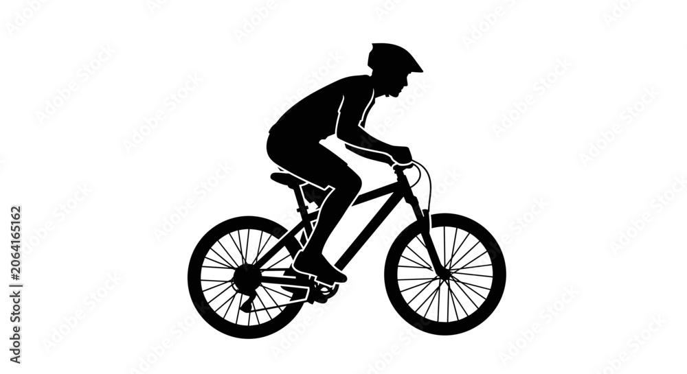 Fototapeta premium Man Riding a Mountain Bike.