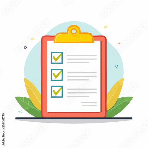 Clipboard with Checklist and Checkmarks
