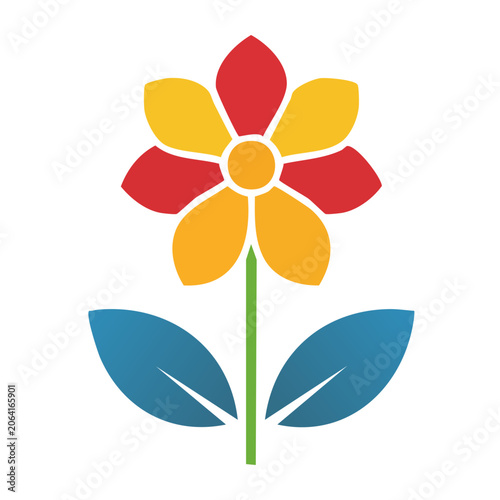 Flat design butterfly and flower vector