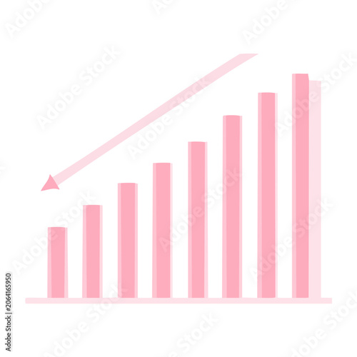 Flat design pink bar chart vector