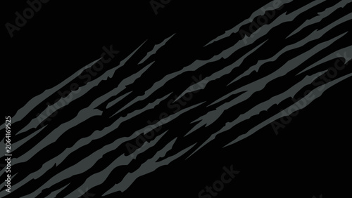 Schilderij op canvas Abstract black and gray diagonal scratches creating a bold graphic texture for design and background use
