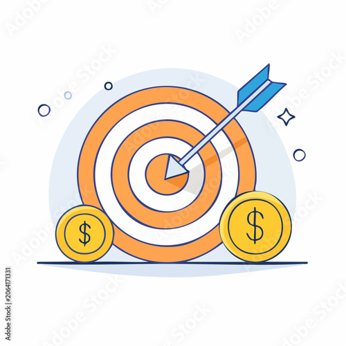 Target with Arrow and Coins