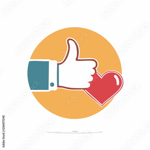 Thumbs Up and Heart Icon