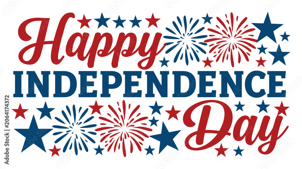 Obraz premium Independence vector illustration day celebration