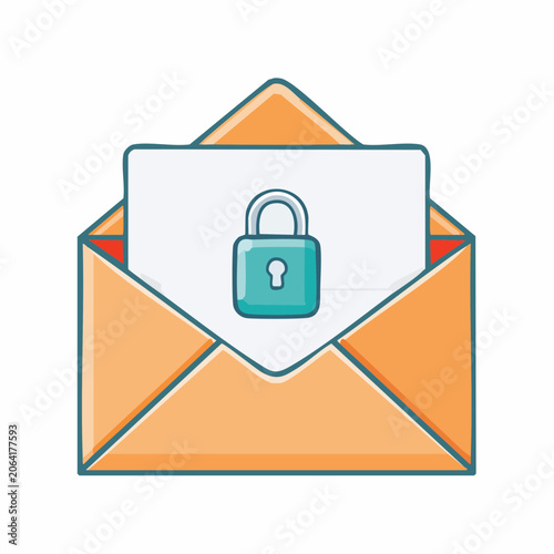Secure Email Icon with Padlock