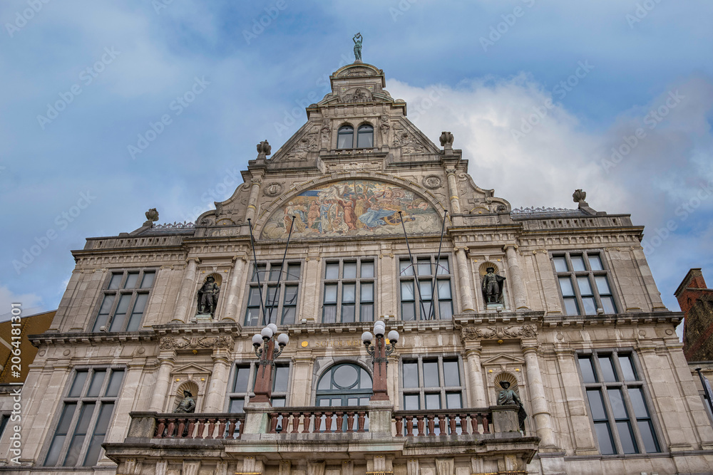 Obraz premium The Church of St. Nicholas is one of the oldest and most prominent monuments in the city of Ghent, Belgium.