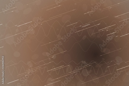 Abstract brown background with white lines and bokeh