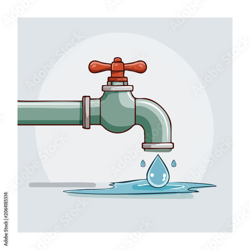 Flat design water cooler with bottle and cup