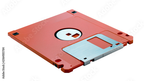 Orange 3 5 inch floppy disk with metal shutter