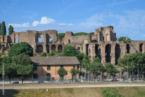 Konstfotografi Palatine Hill imperial palaces ruins in Rome Italy ancient roman archaeological