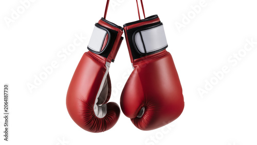 Fotografía Pair of red leather boxing gloves hanging