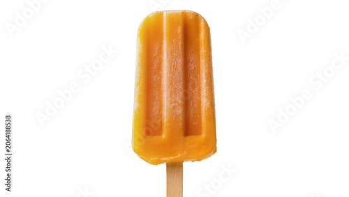 Orange popsicle on wooden stick